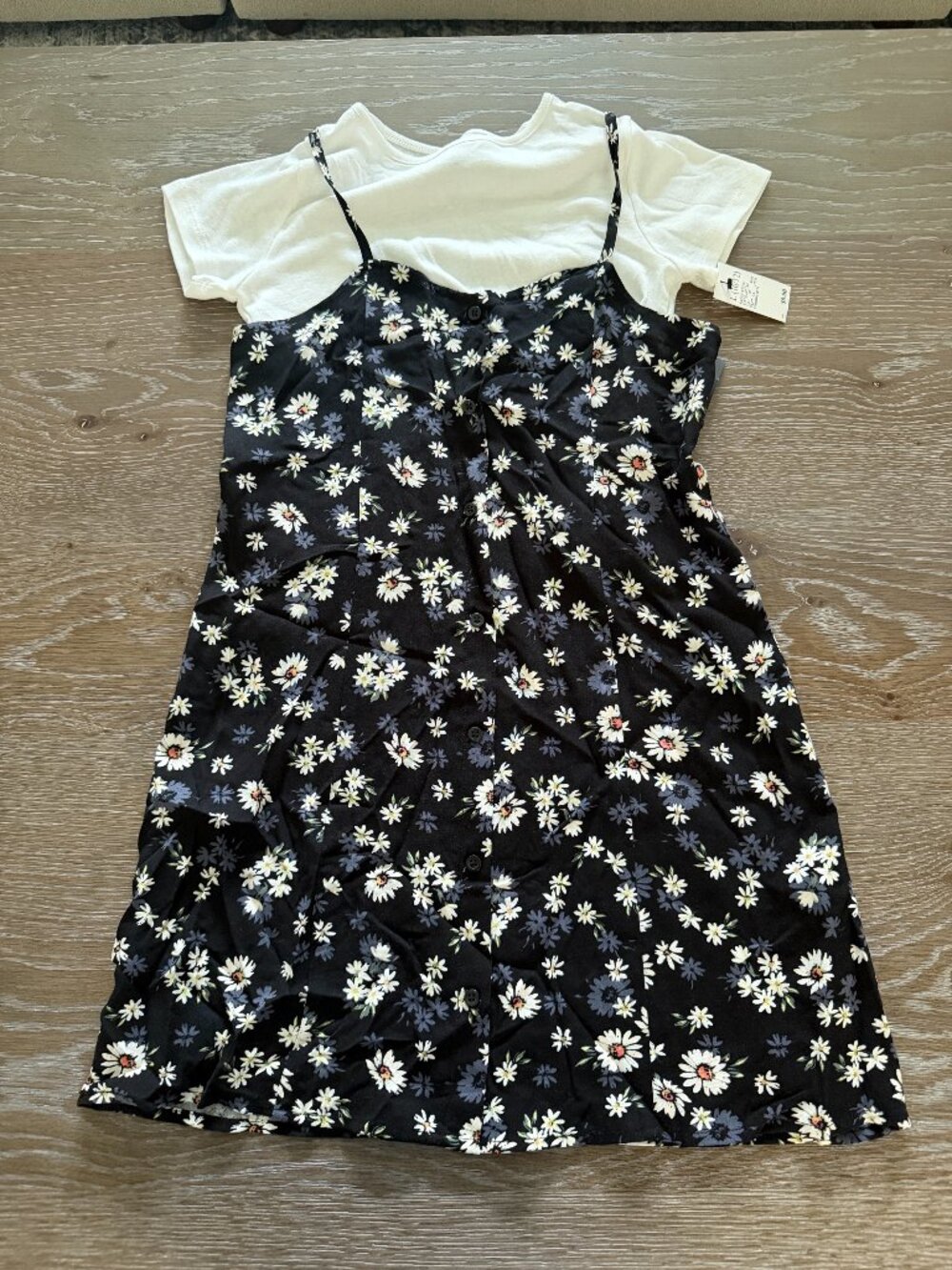 NWT!  Girls art class 2 piece black floral pull on dress size large 10/12